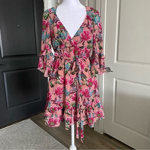 For Love and Lemons Romantic Pink Floral Dress Size S
